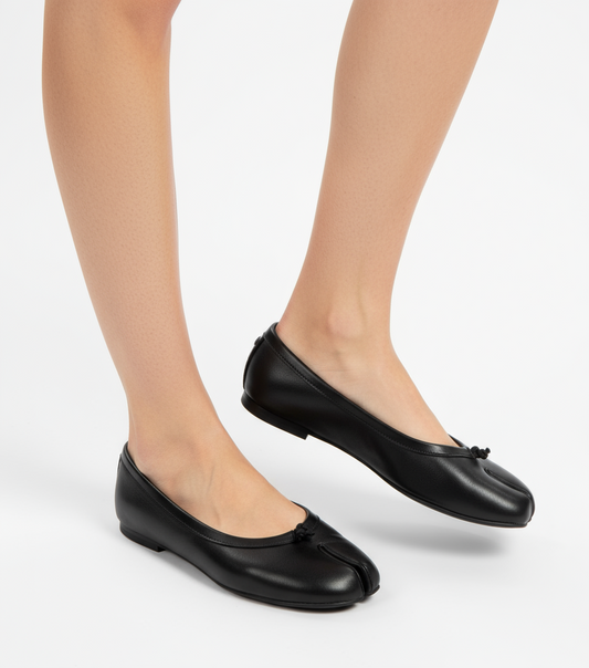 Sollevato Everyday Ballet Tabi – Black Split Toe Flats